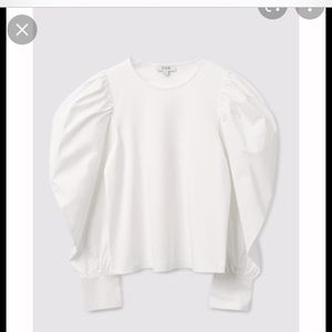 NWOT COS Puff Sleeve Top in White Sz S